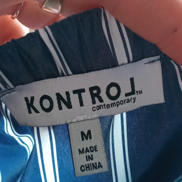 KONTROL Contemporary Pinstripe Off The Shoulder - Picture 2 of 7